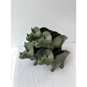 Set of 5 Funwares TriceraTaco Dinosaur Taco Holders Olive Green Kids Kitchen